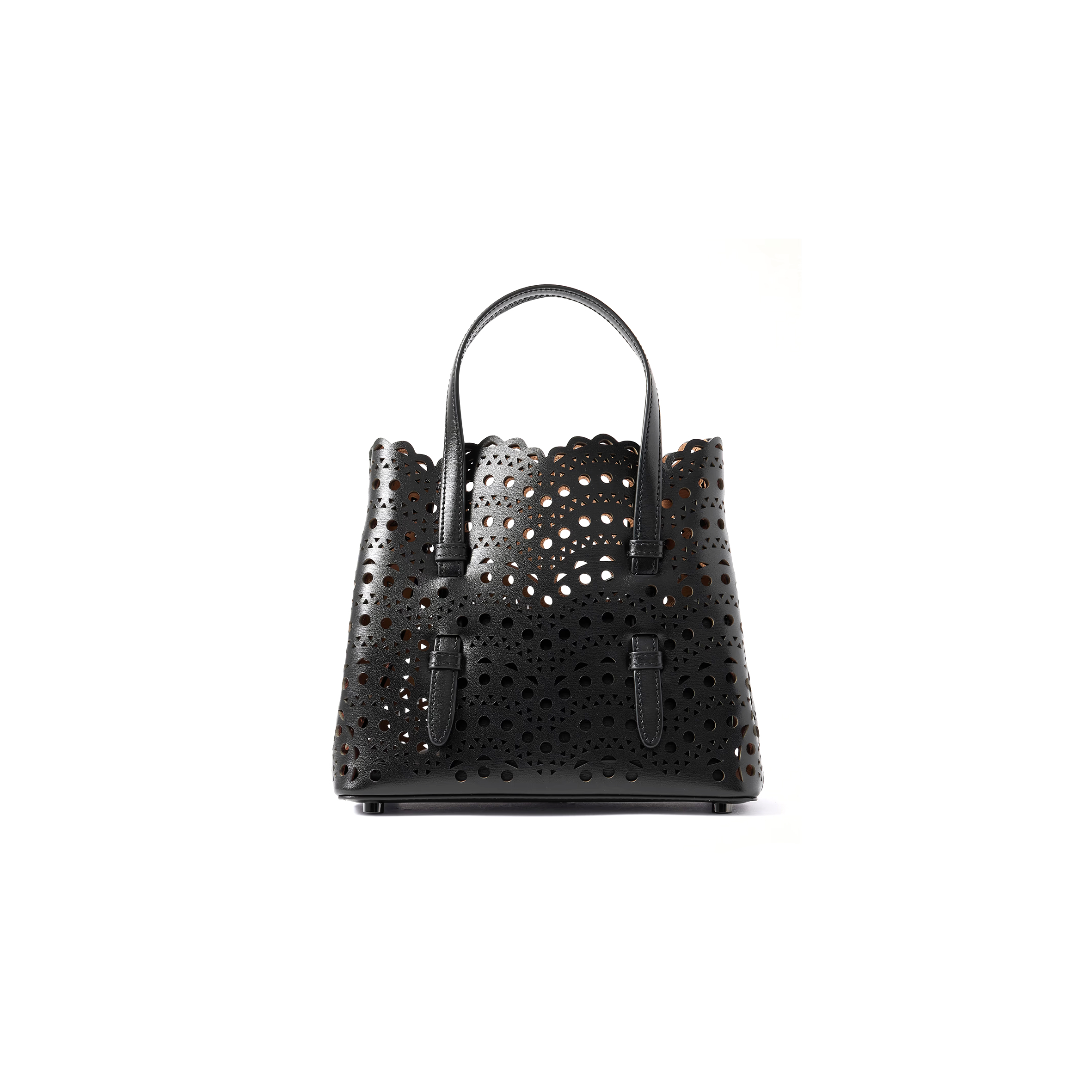 ALAÏA MINA 20 LASER-CUT LEATHER TOTE AA1S06720C0A44 (20*17*10cm)